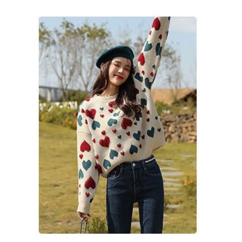 Love soft sticky sweater women in autumn winter, loose and versatile for short knit top, stylish new style_voghion.com