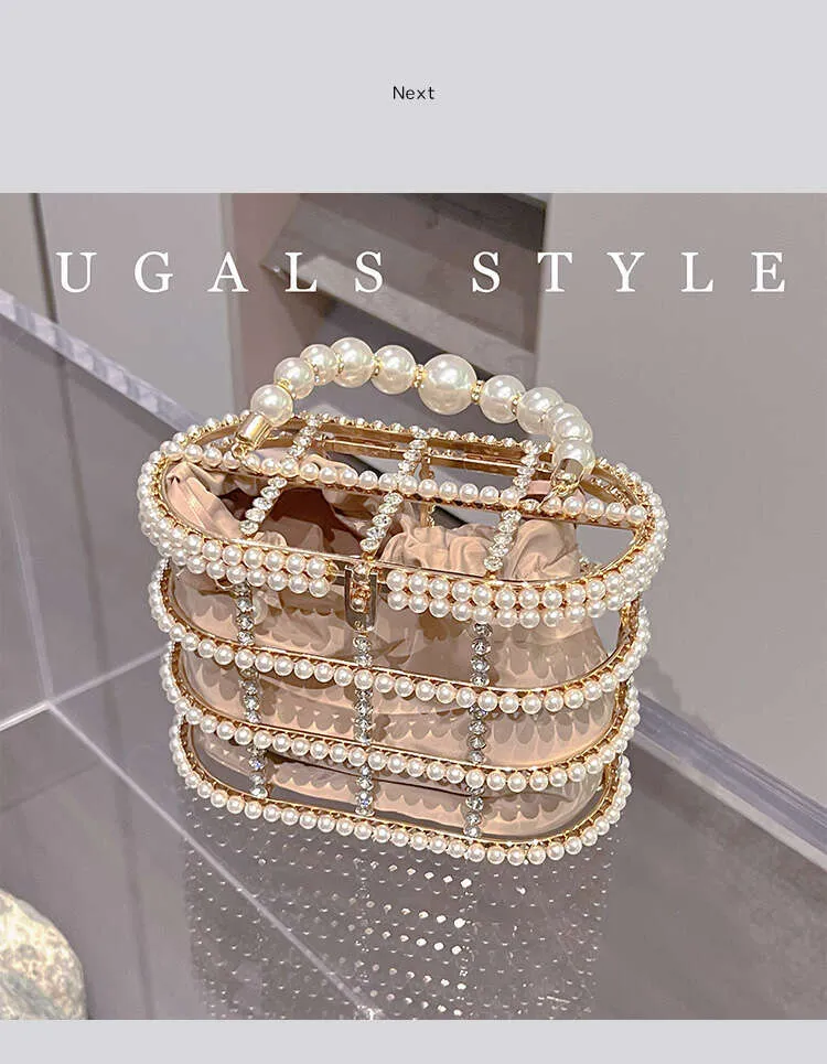 Designer aushöhlen Gold Metall Käfig Kristall glänzend Rhie Dia Abend Hochzeit Party Kupplung Geldbörse Umhängetasche_voghion.com