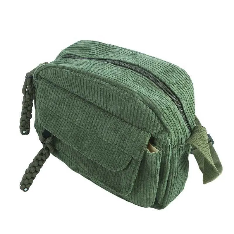 Crossbody Shoulder Bag Corduroy Small Square Casual Commuting_voghion.com