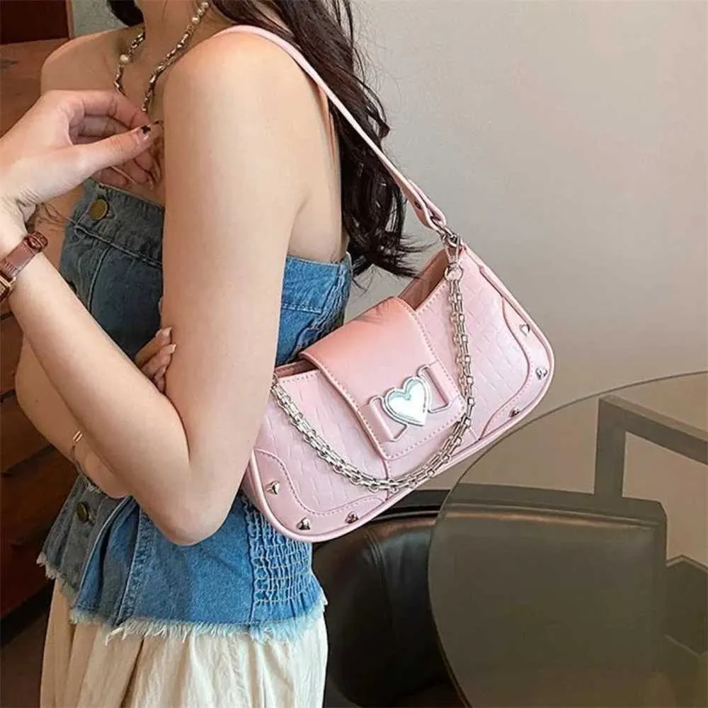 Neue Trend Schulter Damen Y2K Arm Design PU Boden Einfarbig Messenger Bag Geldbörse Streu Handtasche Y241116_voghion.com
