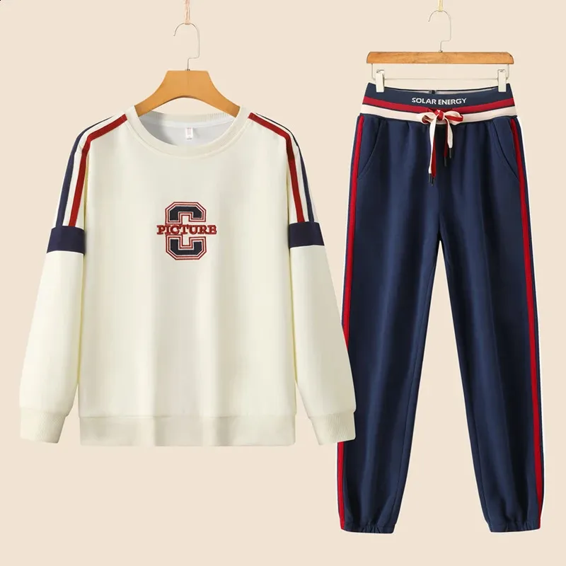 Tracuit Zweiteiliges Set Winter Warme Hoodies Hosen Pullover Sweatshirts Weibliche Jogging Frau Kleidung Sportanzug Outfits_voghion.com