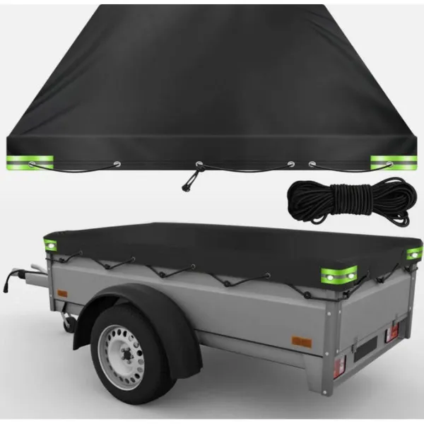 Waterproof Trailer Cover Tarp With Reflective Strips And Uv Shield_voghion.com