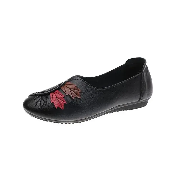 Damen Casual Leder Damen Flats Loafers Slip-on Damen Leichte Mokassins Designer Schuhe atos Mujer_voghion.com