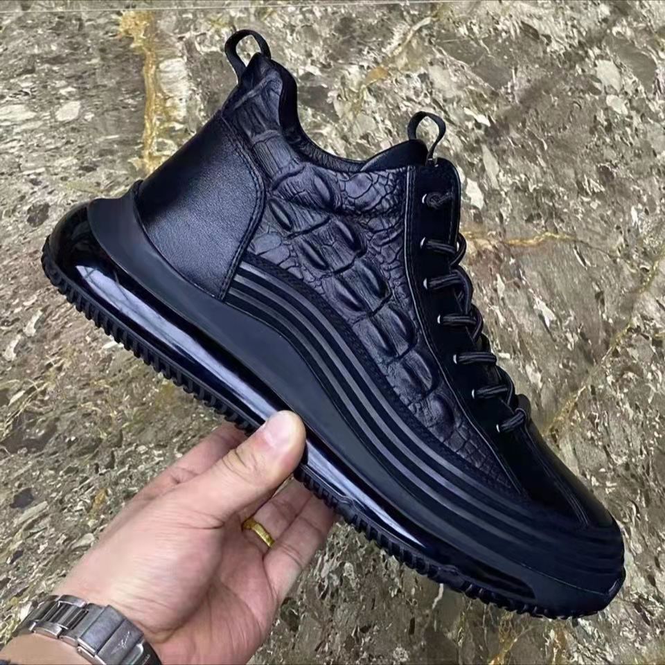 Men's Shoes 20223 Spring And Autumn New Thick Bottom Mid-cut Casual Trendy Shoes Light Sports