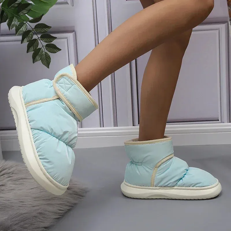 Bottines d'hiver chaudes, épaisses, en peluche, imperméables, antidérapantes, en coton, rembourrées, pour femme_voghion.com