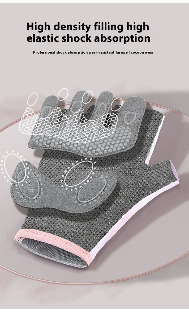 Sports Riding Half Finger Bike Wear resistant and Anti slip Silicone Shock Absorbing Fiess Gloves_voghion.com