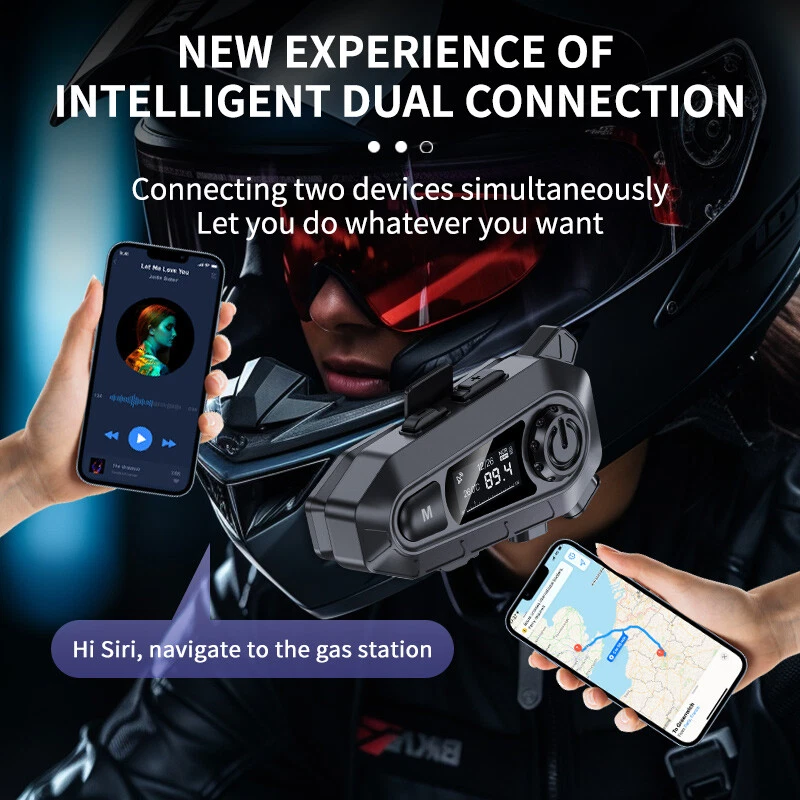 Cuffie Bluetooth 5.4 per casco da moto, cuffie wireless a mani libere, impermeabili_voghion.com