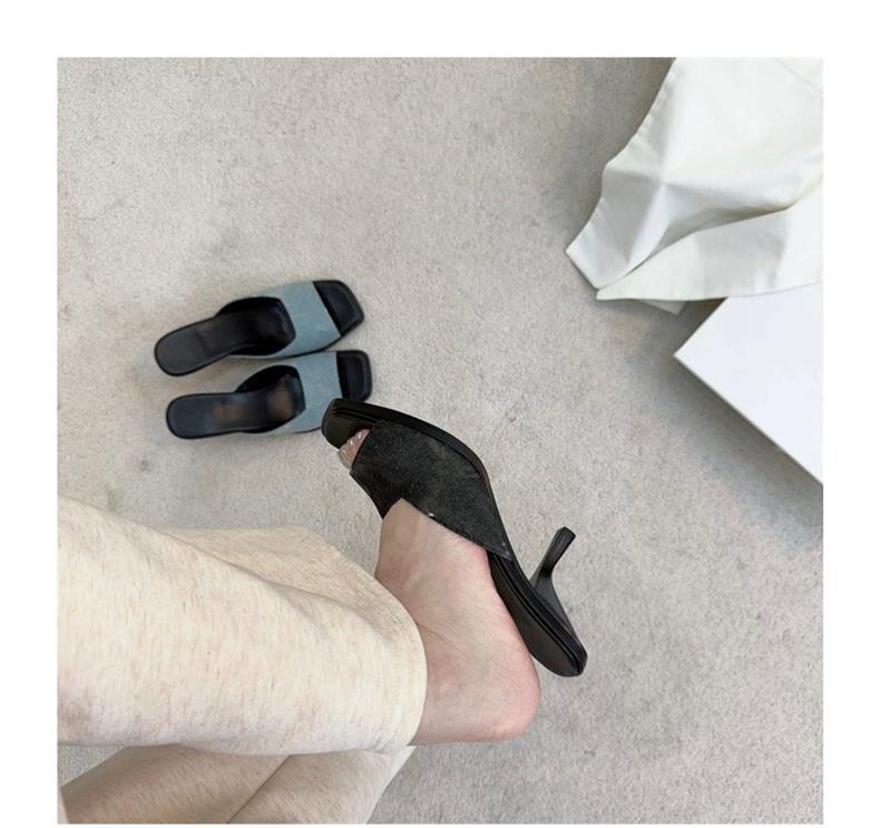 2024 Primavera/Verão Novo Daning Fish Mouth Heel Square Open Toe Couro Genuíno Chinelos Legais Moda Feminina Salto Alto_voghion.com