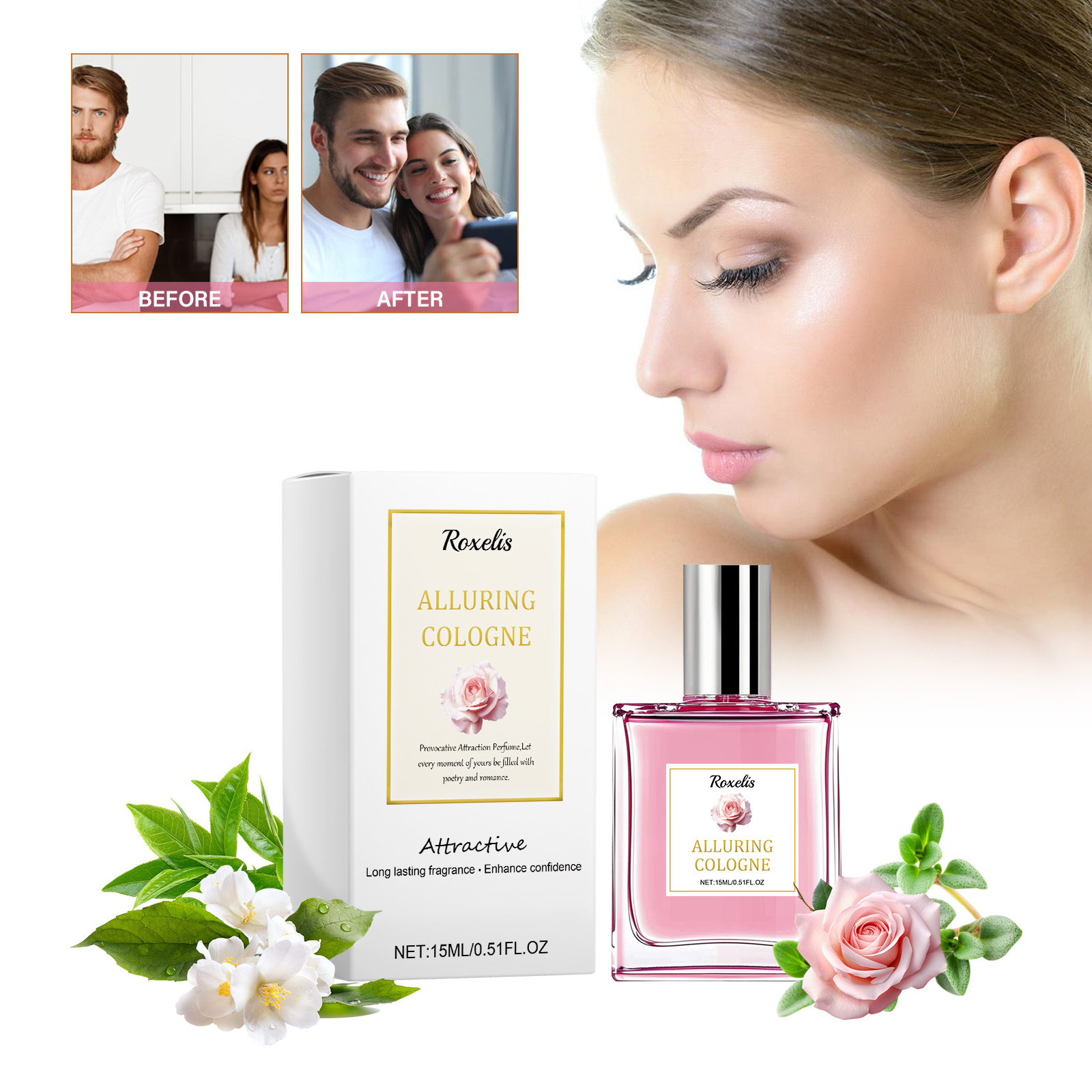Roxelis Pheromone Perfume For Women Rose Fresh Long-lasting Scent_voghion.com