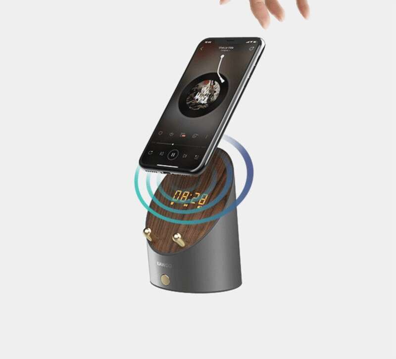 【 Colecția 1448 de persoane 】 KAWOO Lingxi Ceas deșteptător cu ecran creativ, difuzor audio wireless cu senzor Bluetooth_voghion.com