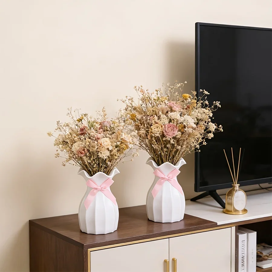 Nordic Water Ripple Wave Texture Plastic Vase For Home Decor_voghion.com