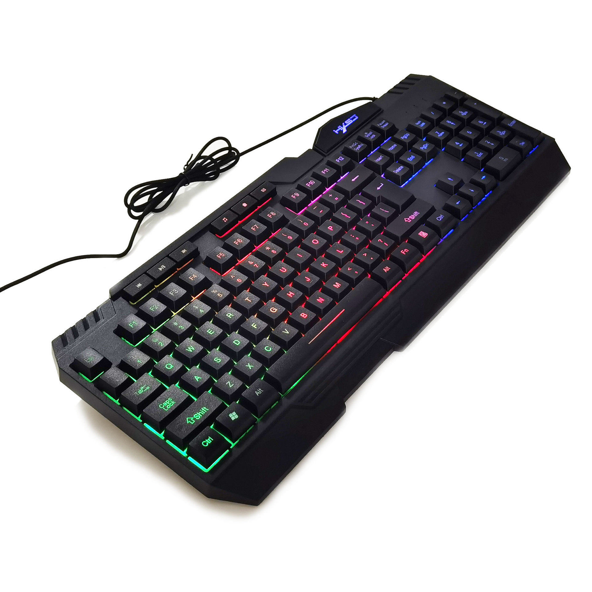 New L700 English 109 Key Thin Film Game Keyboard with Three Backlight Modes Rainbow Mixing_voghion.com