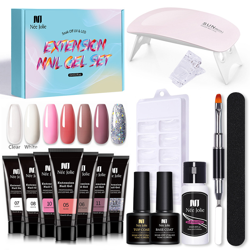 Nee Jolie 15ml Nail Extension Gel Set - Paperless Quick Crystal Extender | Color Box Packaging_voghion.com