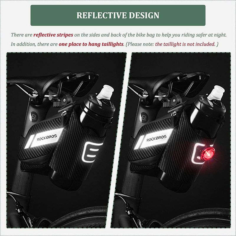 ROCKBROS Bike Saddle Bag, Bicycle And Tool Bag With A Bottle Holder_voghion.com