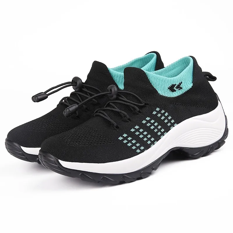 Nuovi modelli di scarpe da donna in rete, per turismo all'aperto, sportive, con suole spesse, maniche traspiranti, calzini e comode scarpe singole_voghion.com
