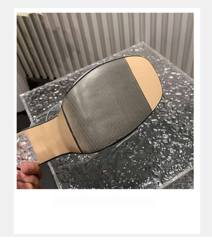Sandali alla moda casual con tacco super alto e plateau impermeabile con testa rotonda e cintura trasparente per l'estate_voghion.com