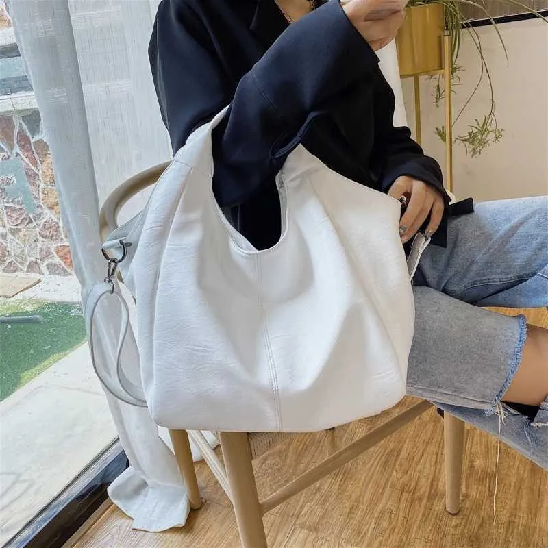 Modne ženske torbice, velike ženske torbe za rame za putovanja i vikend kupovinu, ženstvene torbe od mekane kože, bijele_voghion.com