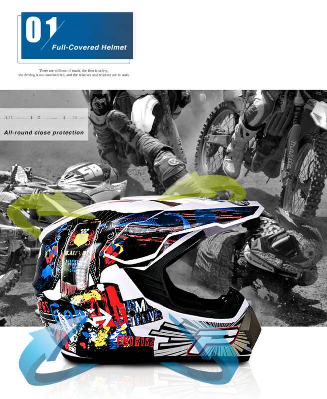 elektriske køretøjer herre fuldt dækket racermotorcykel Mountain Speed ​​Descent hjelm, handsker og briller_voghion.com