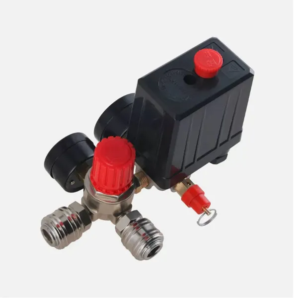 1/4" drukregelaar met schakelaar voor compressor, 230V, 20A, 8 bar, IP44_voghion.com