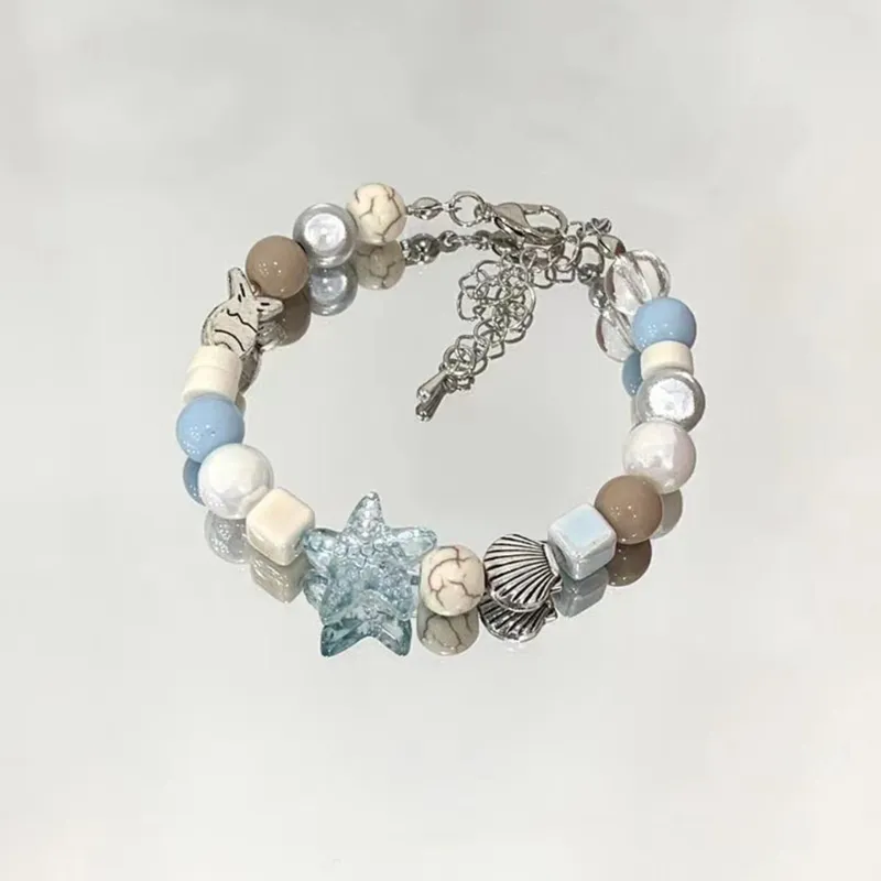 Charm Bracelet Adjustable Ocean Starfish Beaded Trendy Jewellery_voghion.com