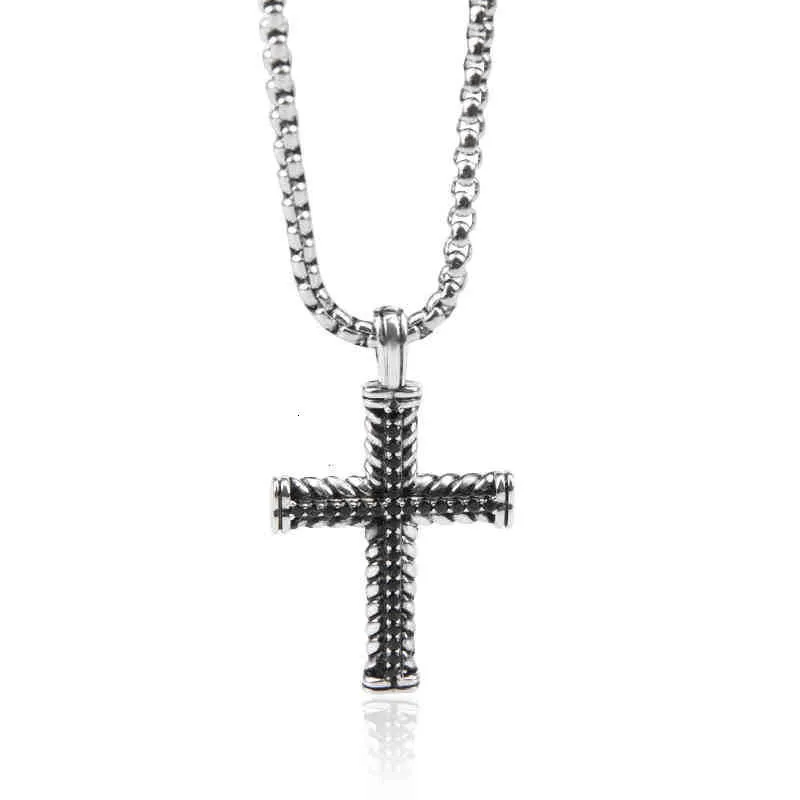 Cadenas de cable trenzado, joyería, collares colgantes para mujer, moda para hombre, collar de cruz de diamantes, joyería de alta calidad, estilo punk, 3 mm_voghion.com