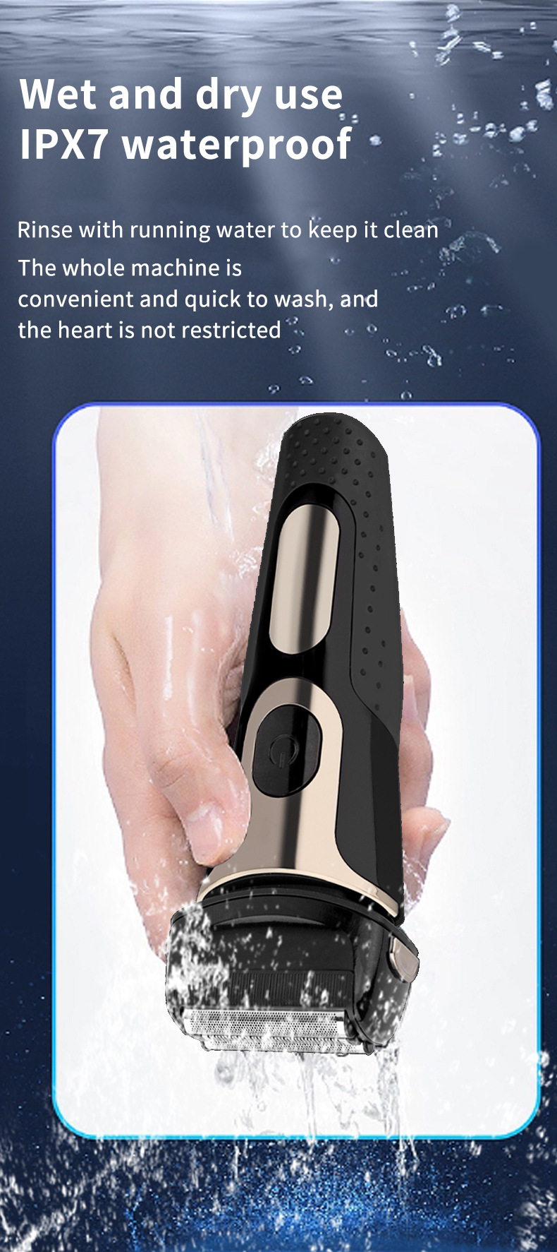Rasoio elettrico alternativo multifunzionale con ricarica USB, display digitale LCD, lavaggio completo del corpo a caldo transfrontaliero_voghion.com