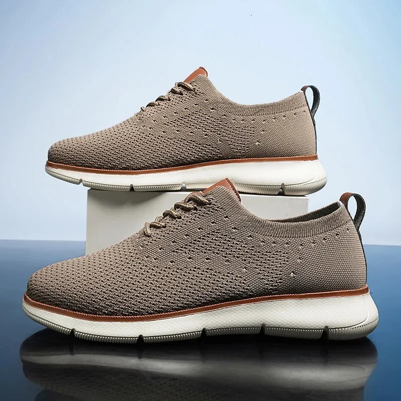 Herenschoenen in maat 39-48, casual Oxfords, gebreid, lichtgewicht en ademend, geschikt voor autorijden en woon-werkverkeer._voghion.com