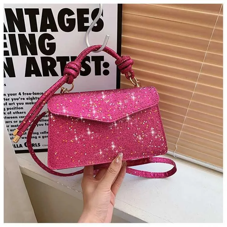 Bolsas femininas brilhantes, aba sólida, lantejoulas, stachels, bolsa crossbody, moda verão feminina, brilhante, mensageiro, ombro_voghion.com