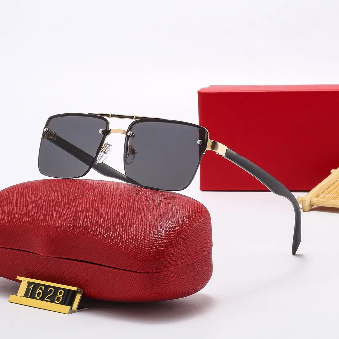 Gafas de sol de diseño para hombres y mujeres 1628, gafas de sol con marco cuadrado sin montura, gafas clásicas vintage, gafas de ciclismo anti-UV_voghion.com