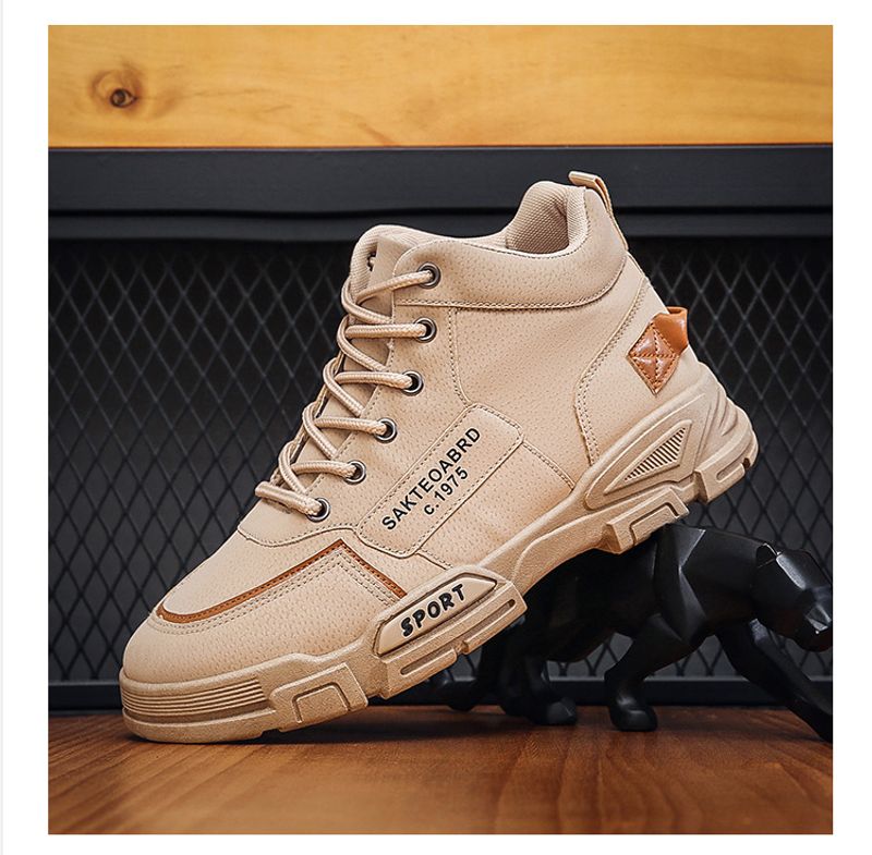 2024 Automne High Martin Édition Coréenne Vêtements de Travail Polyvalents Mi-hauts Courts Chaussures Tendance Bottes pour Hommes_voghion.com