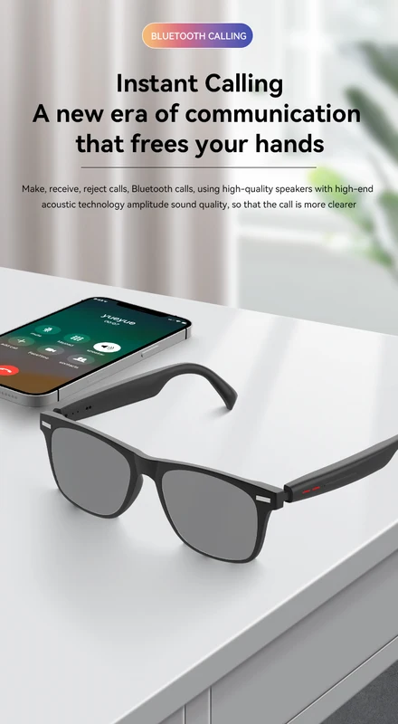 Gafas inteligentes anti-UV con asistente de voz IA, auriculares para música, llamadas Bluetooth, cámara para deportes al aire libre, gafas de sol de moda para hombres y mujeres_voghion.com