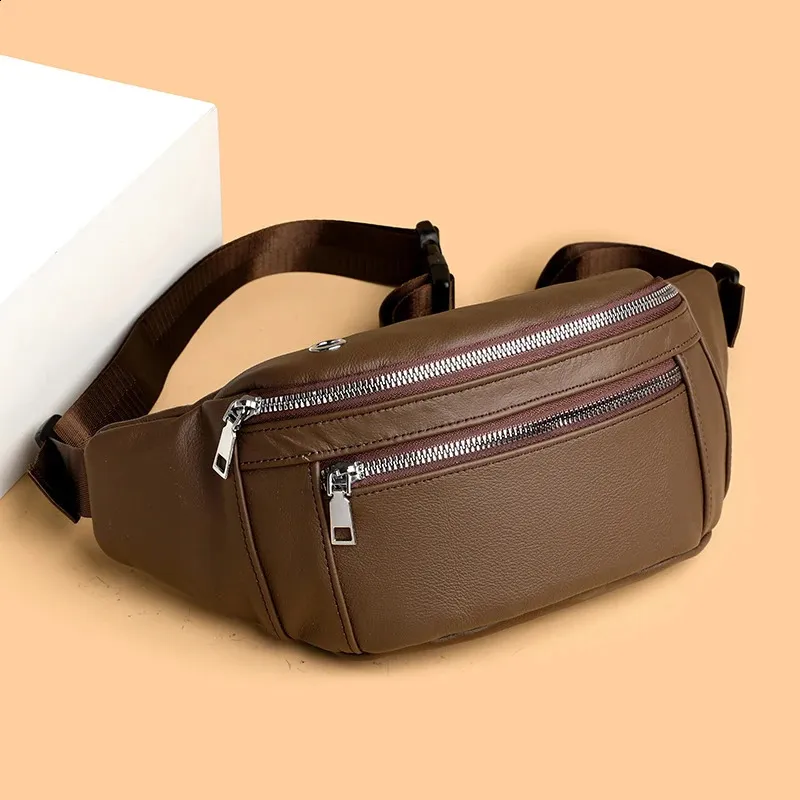 VC Paprasta Juoda Vyriška Natūralios Odos Juosmens Kuprinė Lengva Sportinė Juosmens Kuprinė Vyrams Diržo Maišelis Telefonui Krūtinės Krepšiai Vyrams Mažas_voghion.com