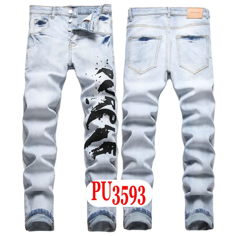 New JEANS Chino Pants Pant Men's Trousers Stretch Close-fitting Slacks Washed Straight Skinny Embroidery Patchwork_mkmklike.com