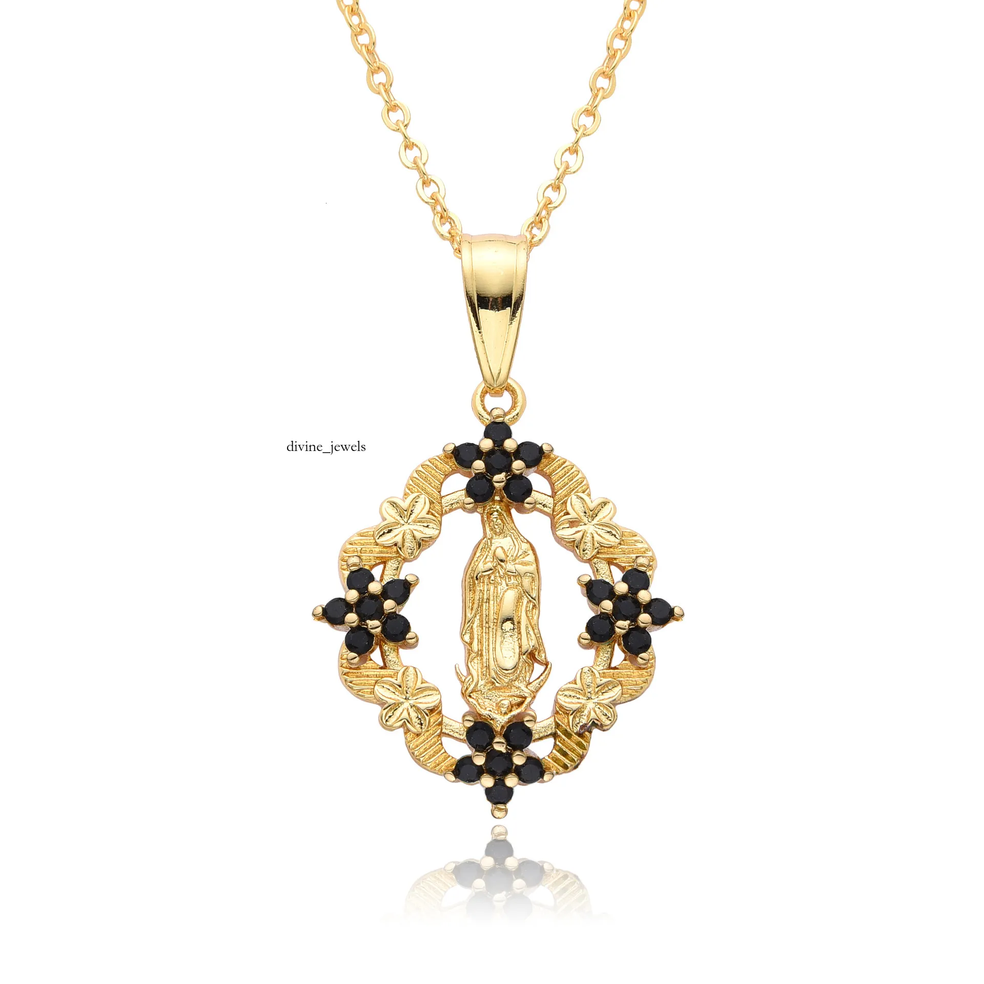 Necklace Designer Jewelry Woman Cross Border Hot Selling Europe And America, Belief In The Virgin Mary Flower Necklace,_voghion.com