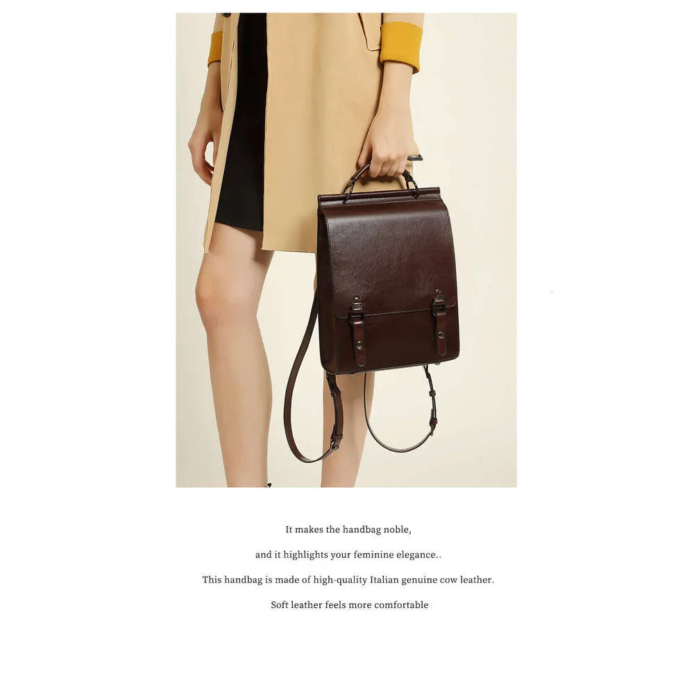 Zency Women's Trend Retro A4 Backpack Preppy Style Student Satchel Laptop School Office Ladies Bags 2024_voghion.com