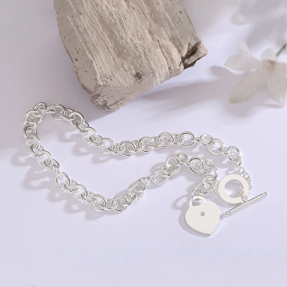 Mærke Enkel Klassisk Kærlighed Hjerte Designer Charm Armbånd S Sier Par Elsker Mænd Kvinder Elegant OL Link Chain Armbånd_voghion.com