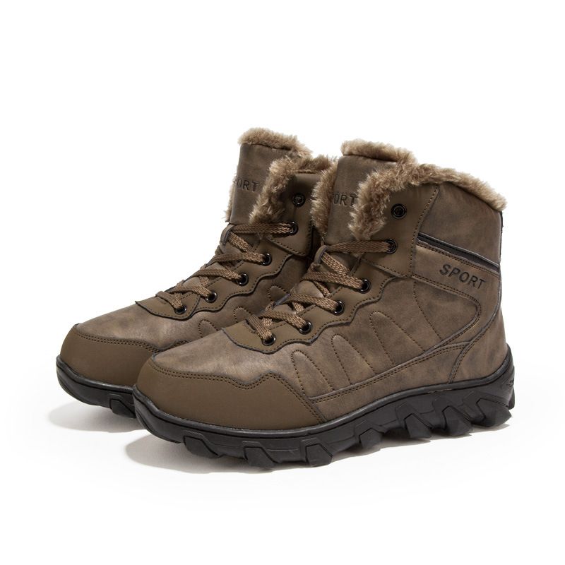 Schwere Winterstiefel aus Baumwolle in Übergröße, Wanderstiefel aus Fleece für Herren, Militärstiefel_voghion.com