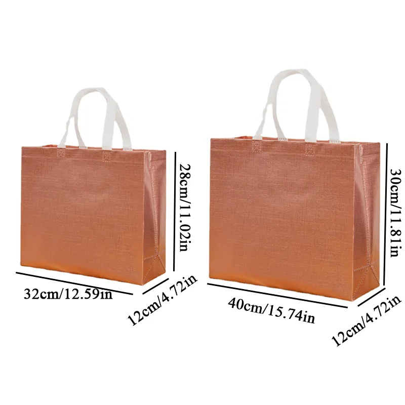 Non Woven Shopping Laser Glossy Reusable Grocery Tote With Handle Glitter Gift Bag Favor Goodie Package Bags_voghion.com