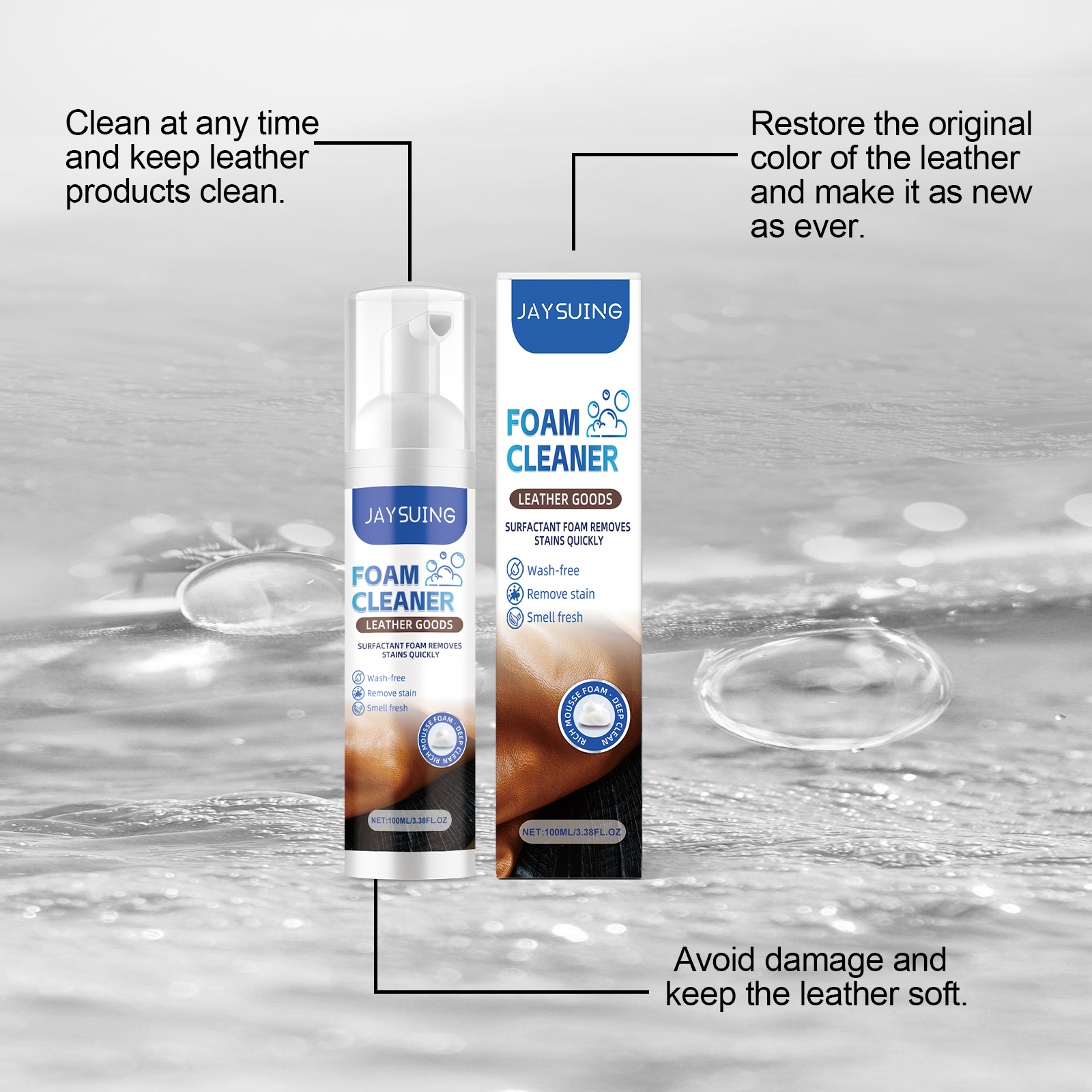 Jaysuing Leather Products Foam Cleaner Multi-Functional Leather Cleaner Sofa Boots Leather Shoes Maintenance Agent_voghion.com