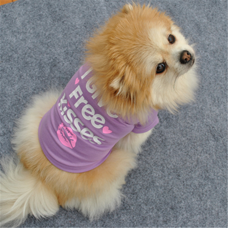 Puppy Kitten Clothes Spring And Summer Breathable Short Sleeve T-Shirt Six Colors Work Registration Certificate_voghion.com