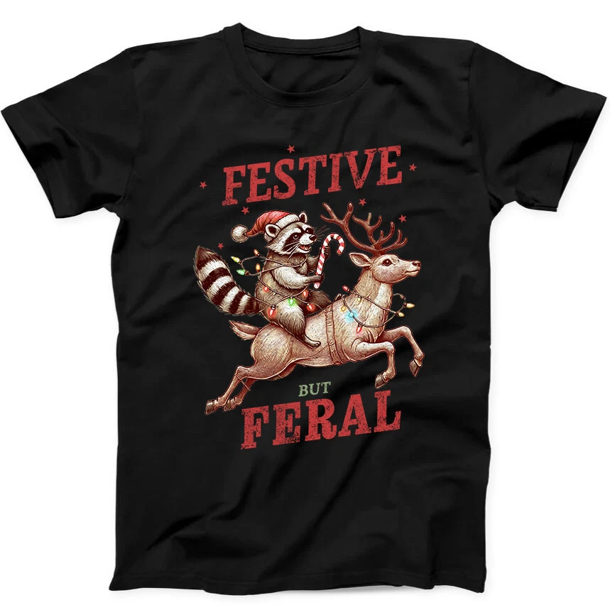Weihnachts Waschbär T-shirt Für Damen Und Herren_voghion.com