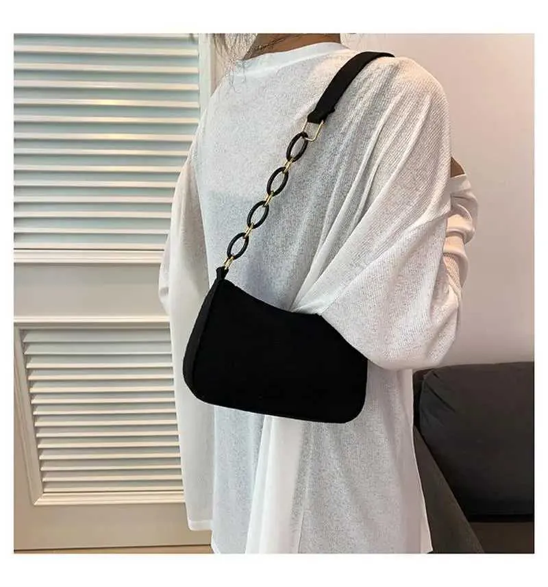 Portabel Handtasche Kontrastfaarweg Tasche Stylesch Ënneraarm Casual A Modesch Grouss Kapazitéit Dammetaschen_voghion.com