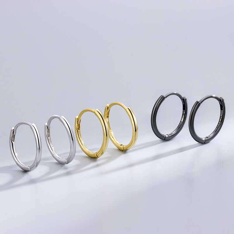 Orecchini ad anello semplici in argento sterling S dal Giappone alla Corea del Sud, orecchini piccoli alla moda, semplici, di alta qualità, in osso_voghion.com