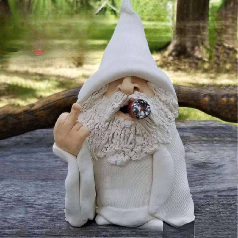 Ny ornamenthage røyking harpiks håndverk dverg sett statue hvit skjeggete gammel mann_voghion.com