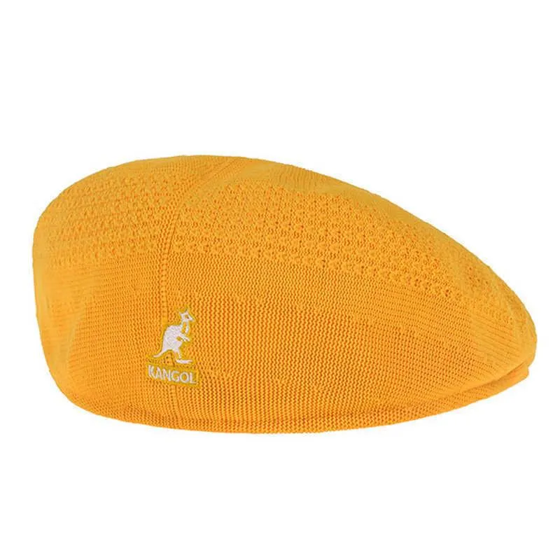 Σετ καπέλα κασκόλ καλοκαίρι KANGOL καγκουρό ψαράς γείσο νιπτήρα μόδα άγριο βαμβακερό ύφασμα για άνδρες και γυναίκες επίπεδη επιφάνεια ύφασμα_voghion.com