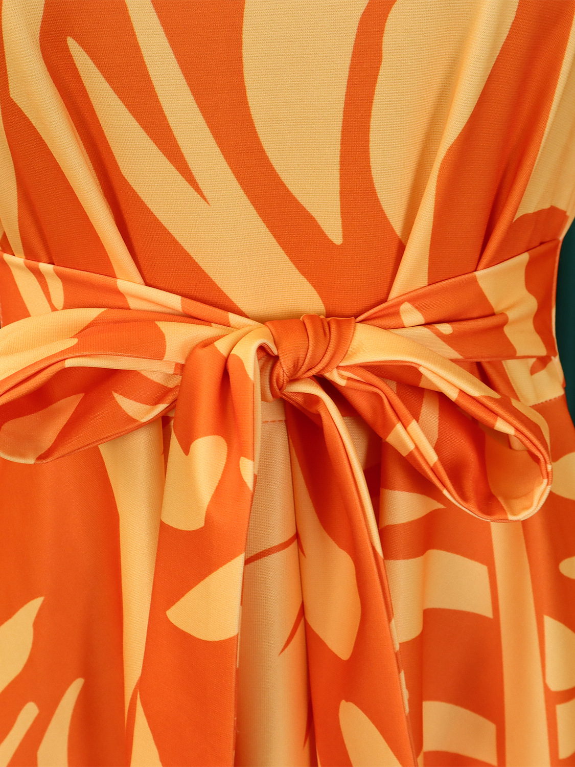 Women's Clothing  spring new fashion temperament lace up printed large size mid length skirt dress_mkmklike.com