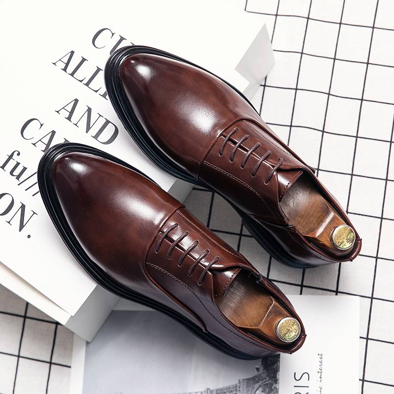 Men's Shoes Brown Leather Formal Shoes for Men Oxfords Male Wedding Party Office Business Shoe Man zapatos de hombre Plus Size