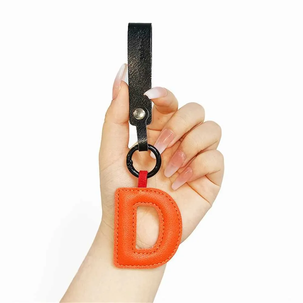 Creative leather English letter keychain pendant decoration phone bag accessories gift Y241121_voghion.com