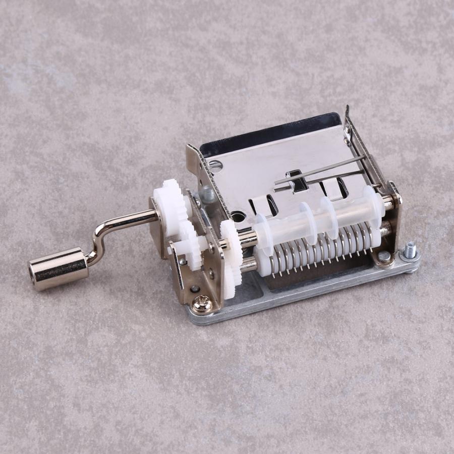 15 Note Hand Crank Musical Box Movement Kit DIY Designable Music Box With 3Pcs Blank Paper Tape and Hole Puncher Birthday Gift_voghion.com