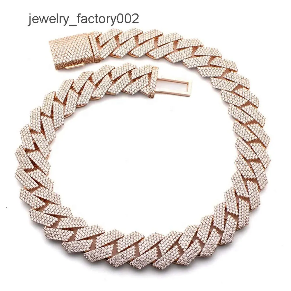 Premium Quality Hip hop Moissanite Sterling Sier Iced Out Baguette Diamond Cuban Chain for Men women_voghion.com